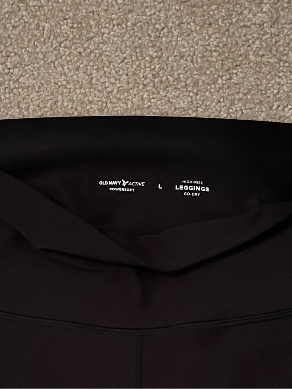 Old Navy Black PowerSoft High-Waisted 7/8 Athletic Leggings (size L) - Picture 2 of 3
